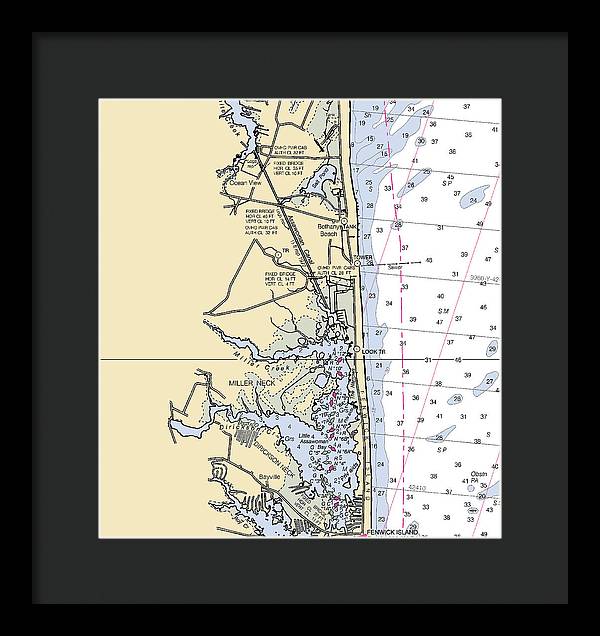 Fenwick Island-delaware Nautical Chart - Framed Print