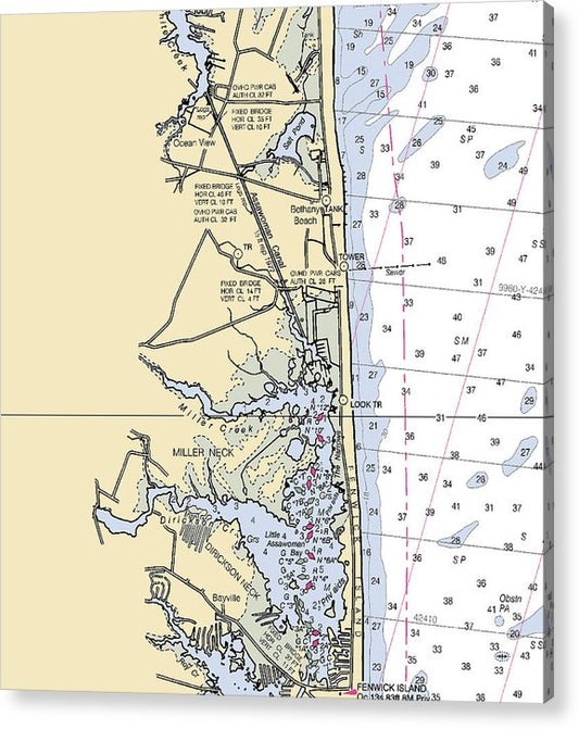 Fenwick Island-Delaware Nautical Chart  Acrylic Print