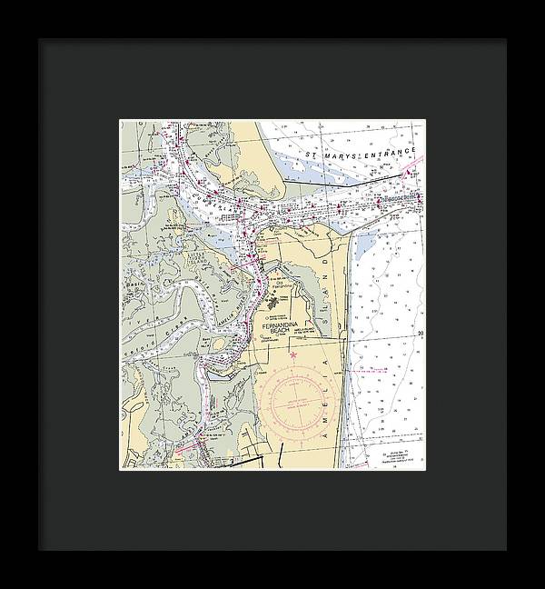 Fernandina Beach-florida Nautical Chart - Framed Print