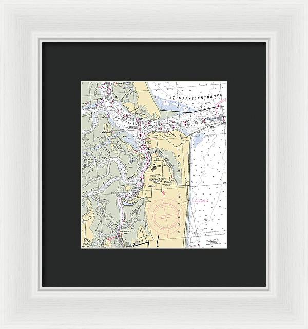 Fernandina Beach-florida Nautical Chart - Framed Print