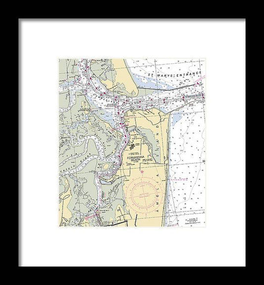 A beuatiful Framed Print of the Fernandina Beach-Florida Nautical Chart by SeaKoast
