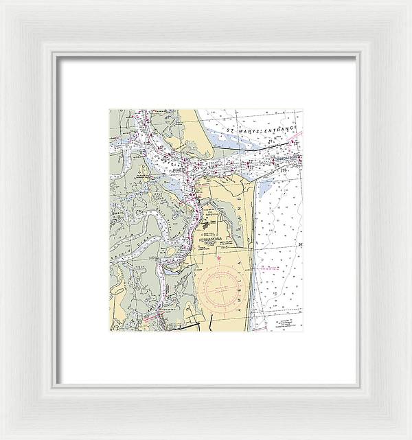 Fernandina Beach-florida Nautical Chart - Framed Print