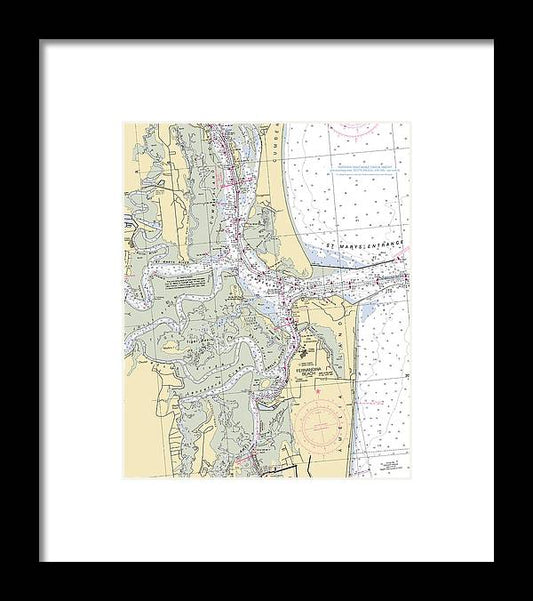 Fernandina-beach -florida Nautical Chart _v6 - Framed Print