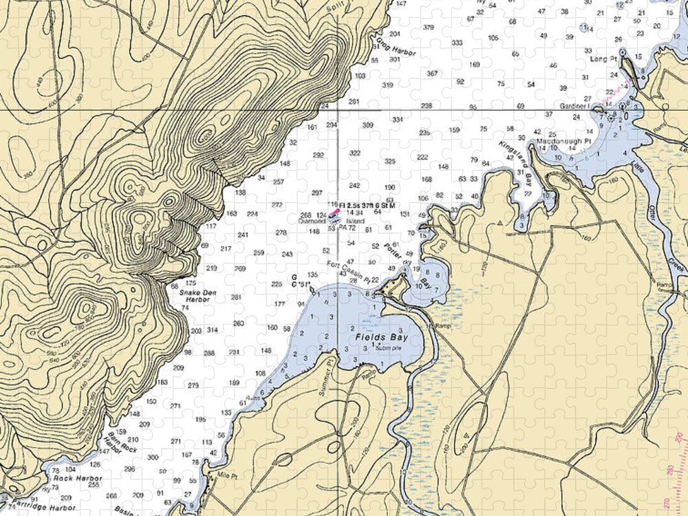 Fields Bay Lake Champlain  Nautical Chart Puzzle