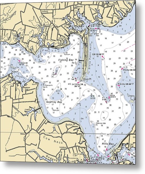A beuatiful Metal Print of the Fishing Bay-Virginia Nautical Chart - Metal Print by SeaKoast.  100% Guarenteed!