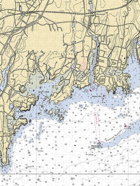 Five Mile River Connecticut Nautical Chart Puzzle