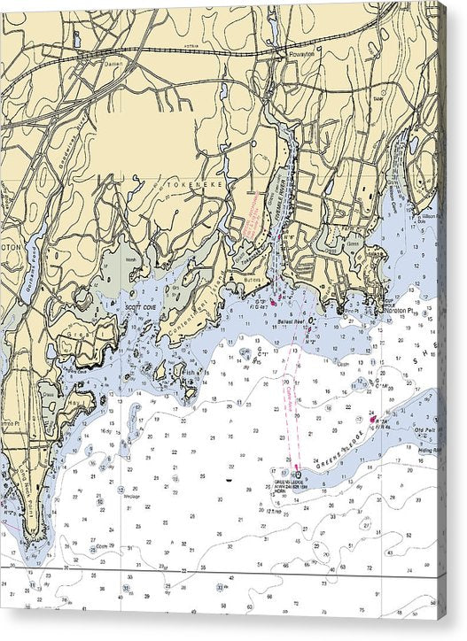 Five Mile River-Connecticut Nautical Chart  Acrylic Print