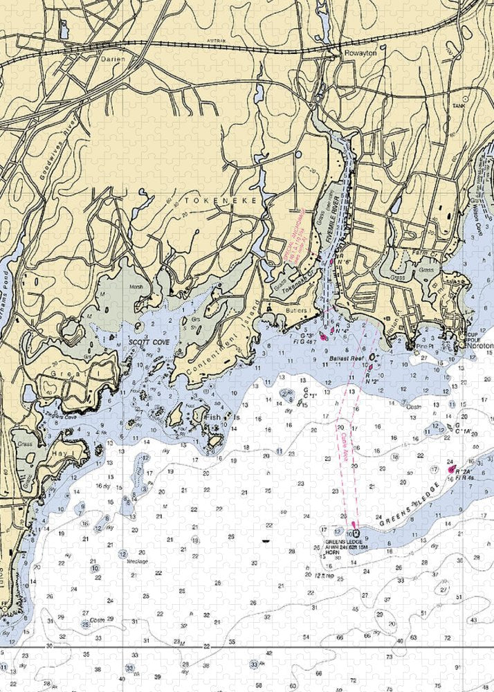 Five Mile River-connecticut Nautical Chart - Puzzle