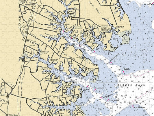 Fleets Bay Neck Virginia Nautical Chart Puzzle