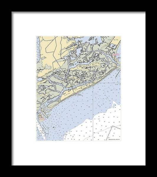 A beuatiful Framed Print of the Folly Beach-South Carolina Nautical Chart by SeaKoast