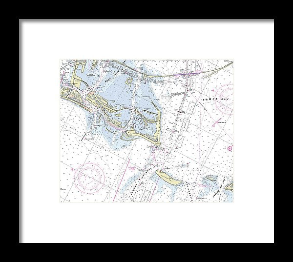 Fort De Soto Florida Nautical Chart - Framed Print