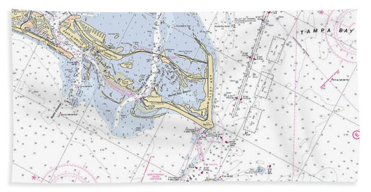 Fort-de-soto -florida Nautical Chart _v6 - Bath Towel