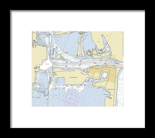 Fort Pierce Inlet Florida Nautical Chart - Framed Print