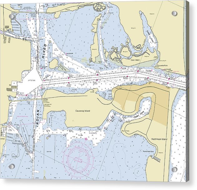 Fort Pierce Inlet Florida Nautical Chart - Acrylic Print
