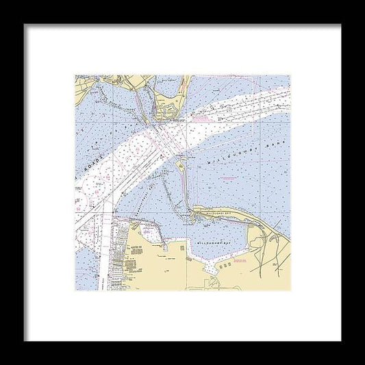A beuatiful Framed Print of the Fort Wool-Virginia Nautical Chart by SeaKoast