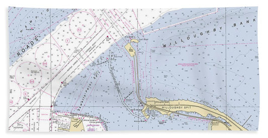 Fort Wool-virginia Nautical Chart - Beach Towel