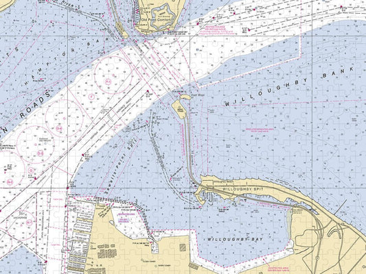 Fort Wool Virginia Nautical Chart Puzzle