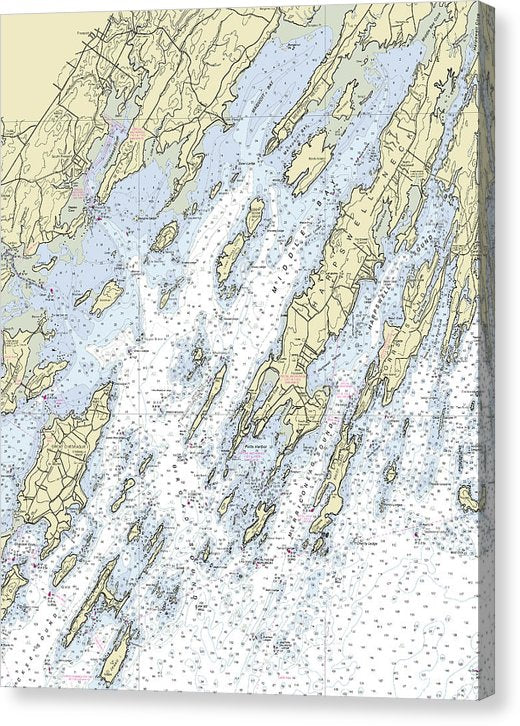 Freeport Maine Nautical Chart Canvas Print