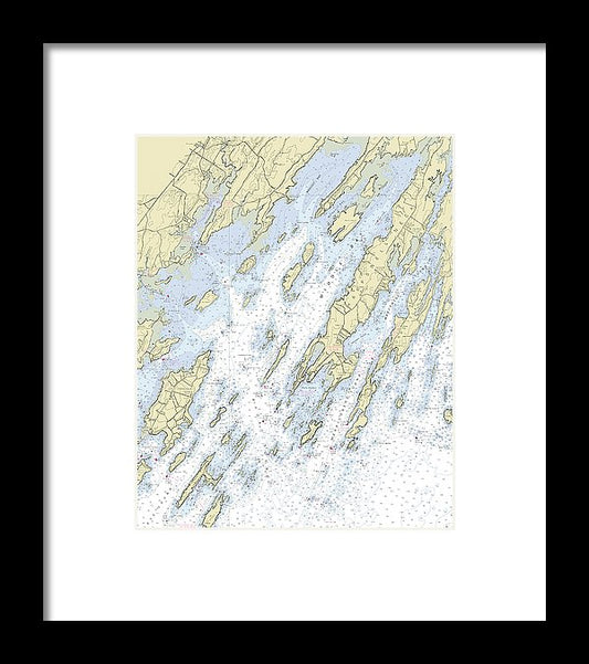 Freeport Maine Nautical Chart - Framed Print