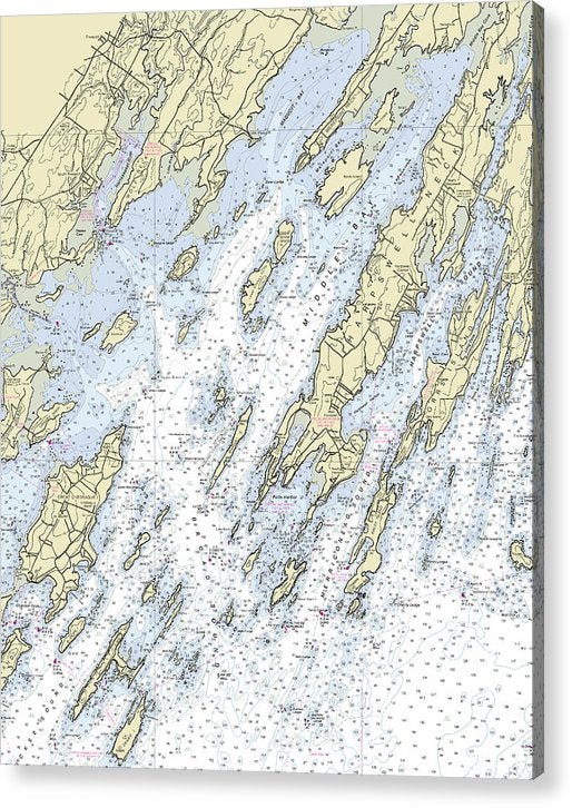 Freeport Maine Nautical Chart  Acrylic Print