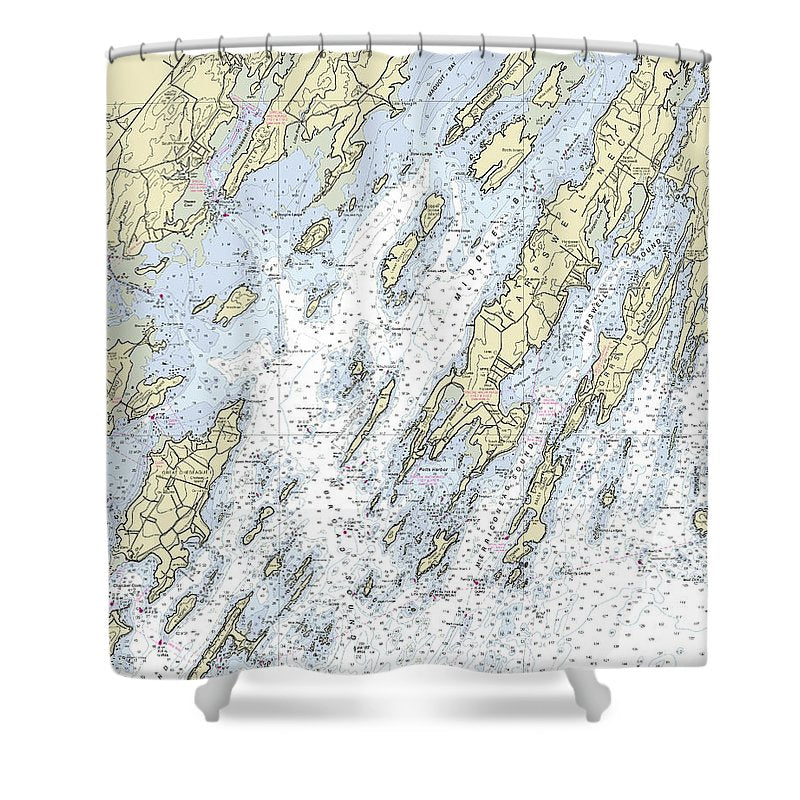 Freeport Maine Nautical Chart Shower Curtain