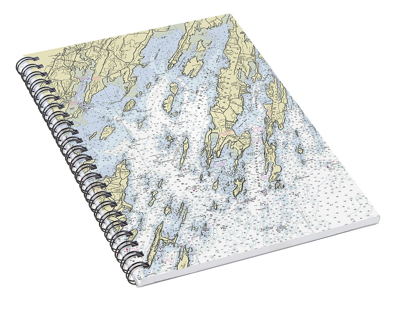 Freeport Maine Nautical Chart - Spiral Notebook