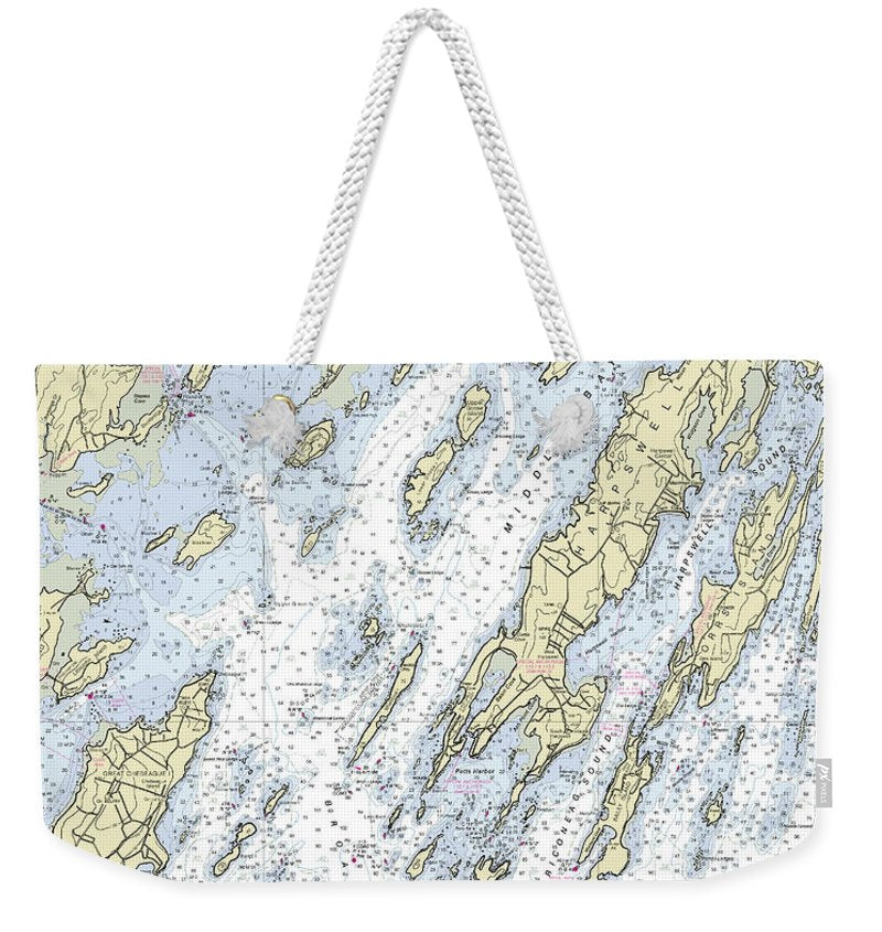 Freeport Maine Nautical Chart - Weekender Tote Bag