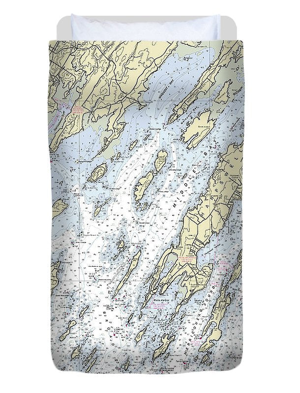 Freeport Maine Nautical Chart - Duvet Cover
