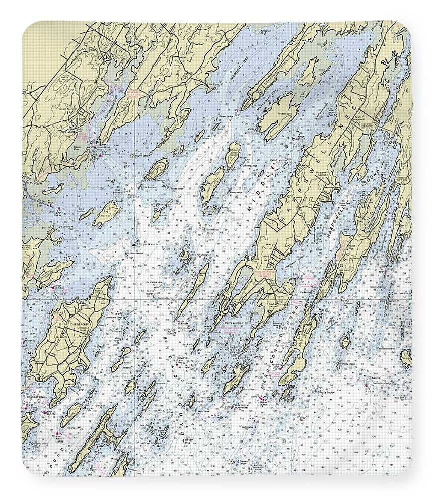 Freeport Maine Nautical Chart - Blanket