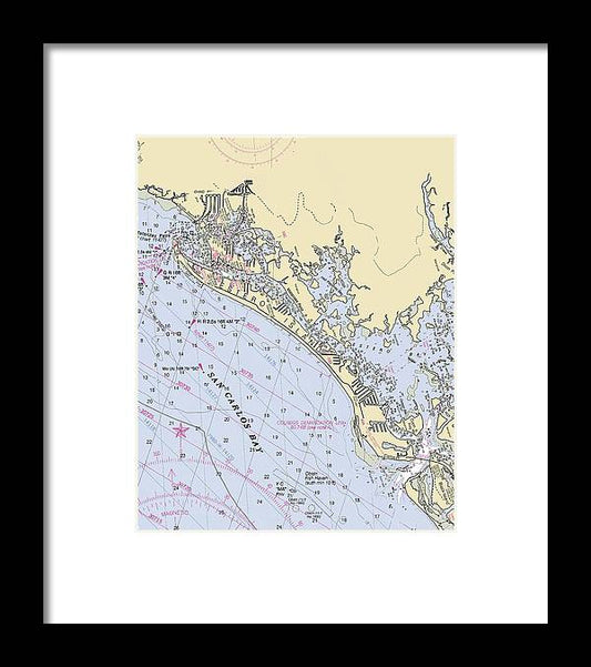 A beuatiful Framed Print of the Ft Myers Beach-Florida Nautical Chart by SeaKoast