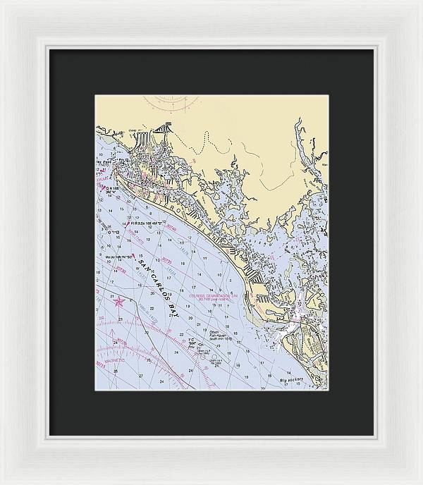 Ft-myers-beach -florida Nautical Chart _v6 - Framed Print