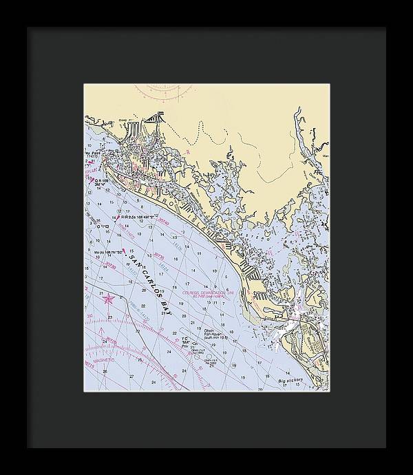 Ft-myers-beach -florida Nautical Chart _v6 - Framed Print