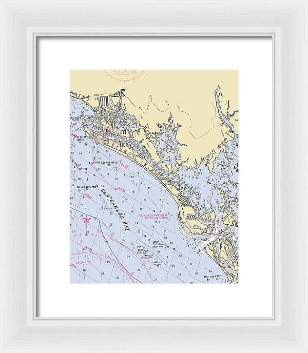 Ft-myers-beach -florida Nautical Chart _v6 - Framed Print