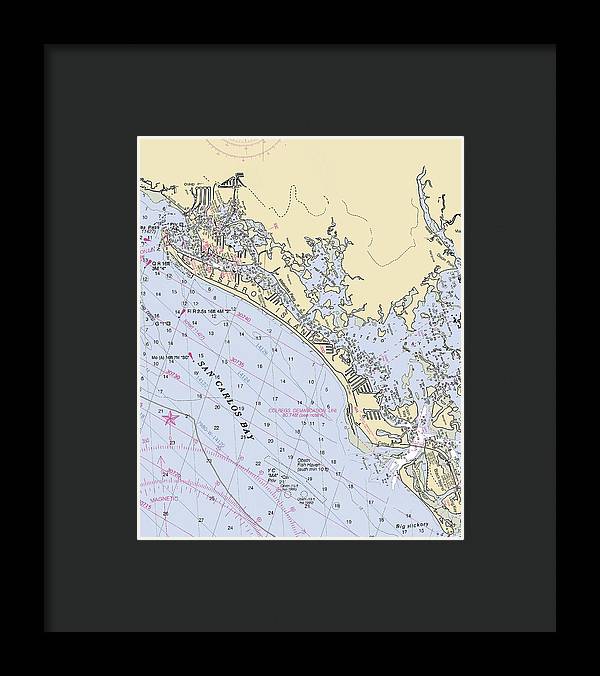 Ft-myers-beach -florida Nautical Chart _v6 - Framed Print