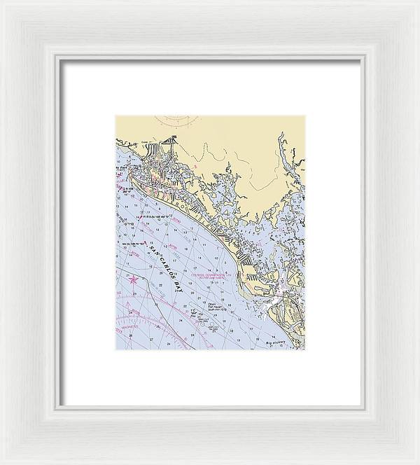 Ft-myers-beach -florida Nautical Chart _v6 - Framed Print