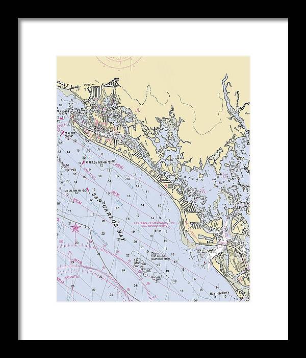 Ft-myers-beach -florida Nautical Chart _v6 - Framed Print