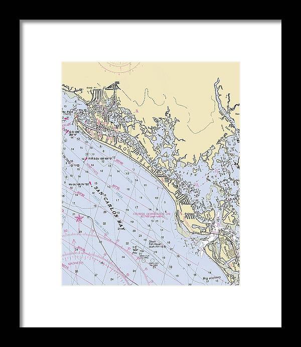 Ft-myers-beach -florida Nautical Chart _v6 - Framed Print