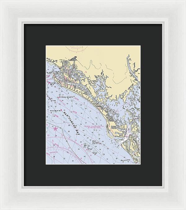 Ft-myers-beach -florida Nautical Chart _v6 - Framed Print