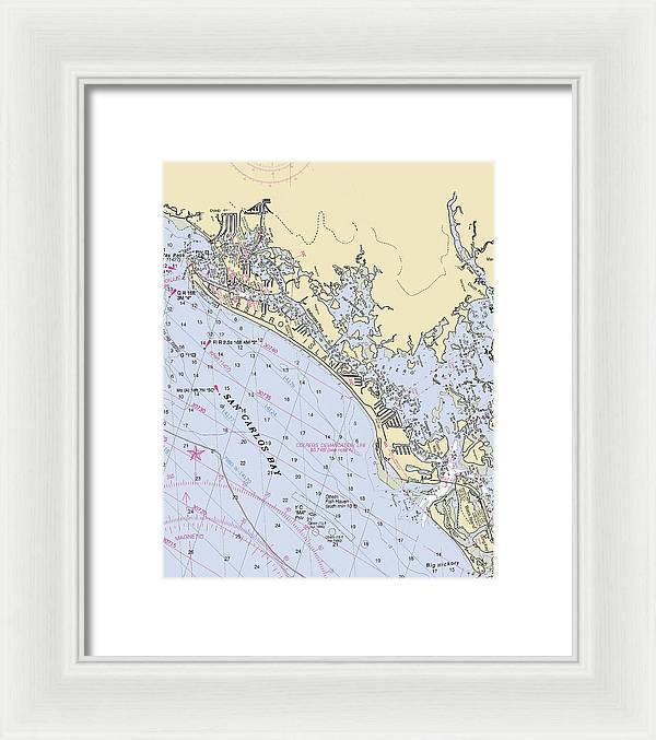 Ft-myers-beach -florida Nautical Chart _v6 - Framed Print