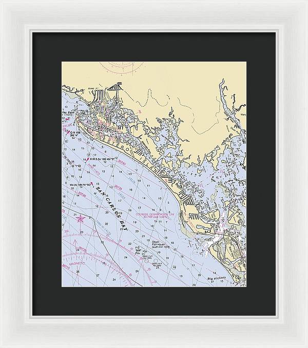 Ft-myers-beach -florida Nautical Chart _v6 - Framed Print