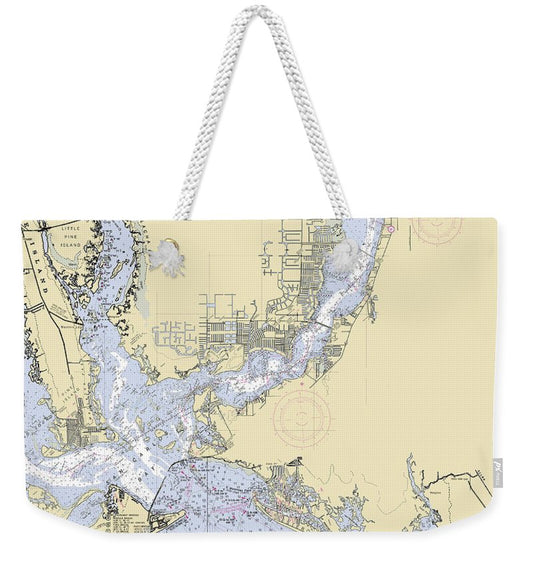 Ft Myers-florida Nautical Chart - Weekender Tote Bag