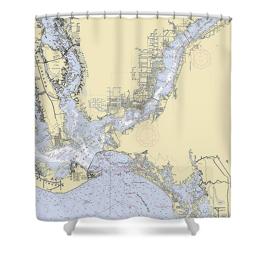 Ft Myers Florida Nautical Chart Shower Curtain