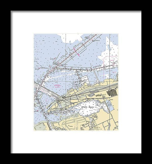 A beuatiful Framed Print of the Galveston And Offatts Bayou-Texas Nautical Chart by SeaKoast