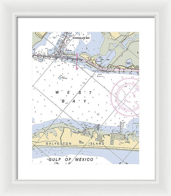 Galveston Terramar Beach-texas Nautical Chart - Framed Print