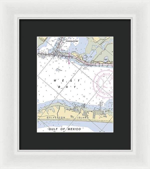 Galveston Terramar Beach-texas Nautical Chart - Framed Print