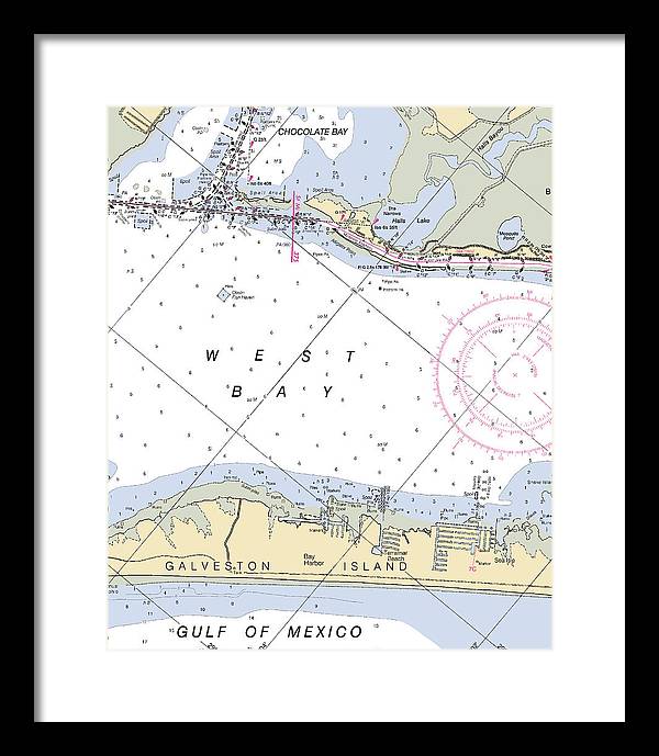 Galveston Terramar Beach-texas Nautical Chart - Framed Print