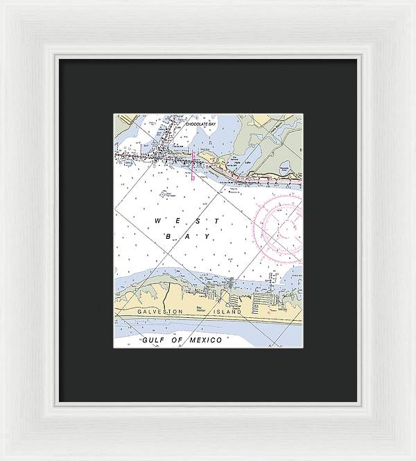 Galveston Terramar Beach-texas Nautical Chart - Framed Print