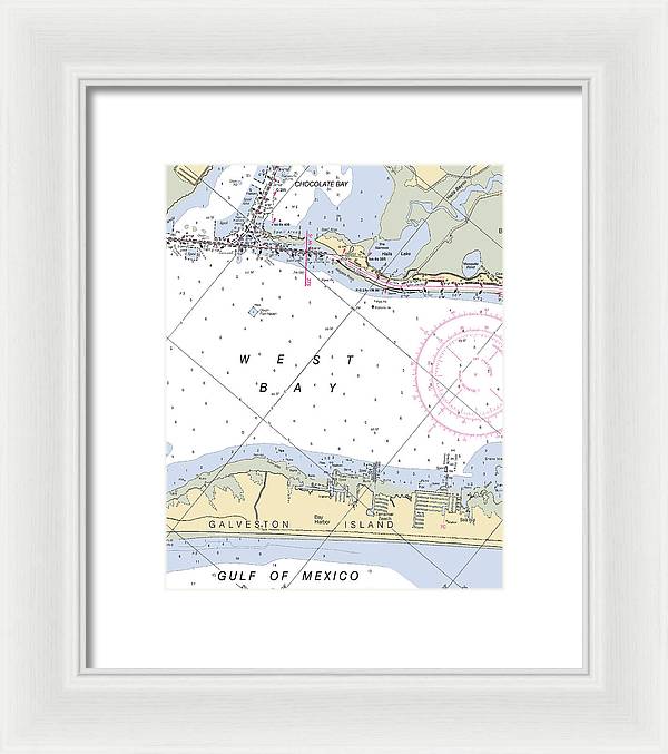 Galveston Terramar Beach-texas Nautical Chart - Framed Print