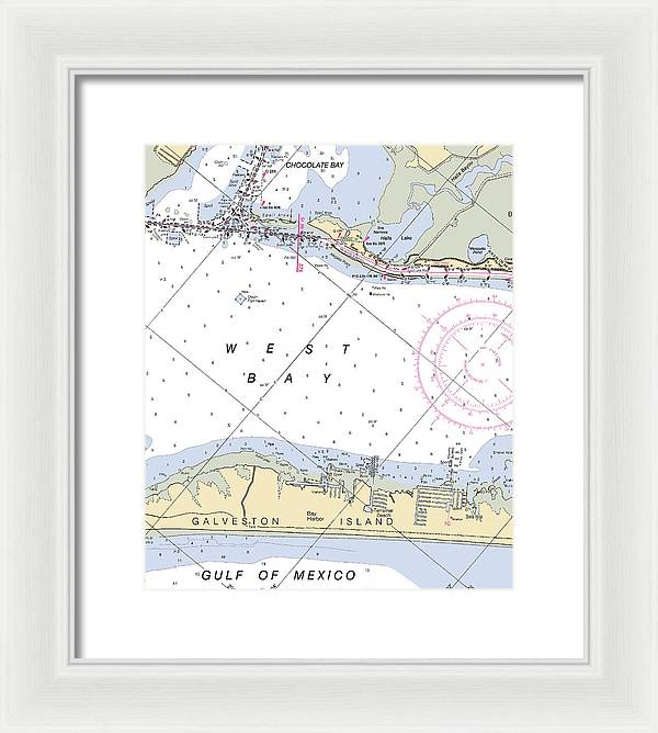 Galveston Terramar Beach-texas Nautical Chart - Framed Print