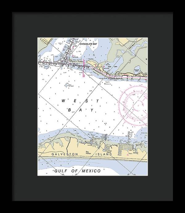 Galveston Terramar Beach-texas Nautical Chart - Framed Print